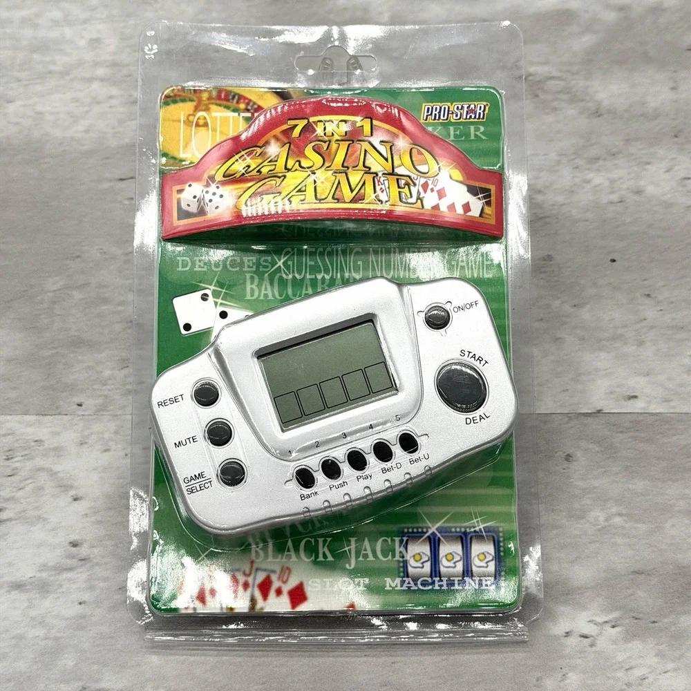 Casino 7 In 1 (Pro Star) Handheld Electronic Video Game Brand New Vintage